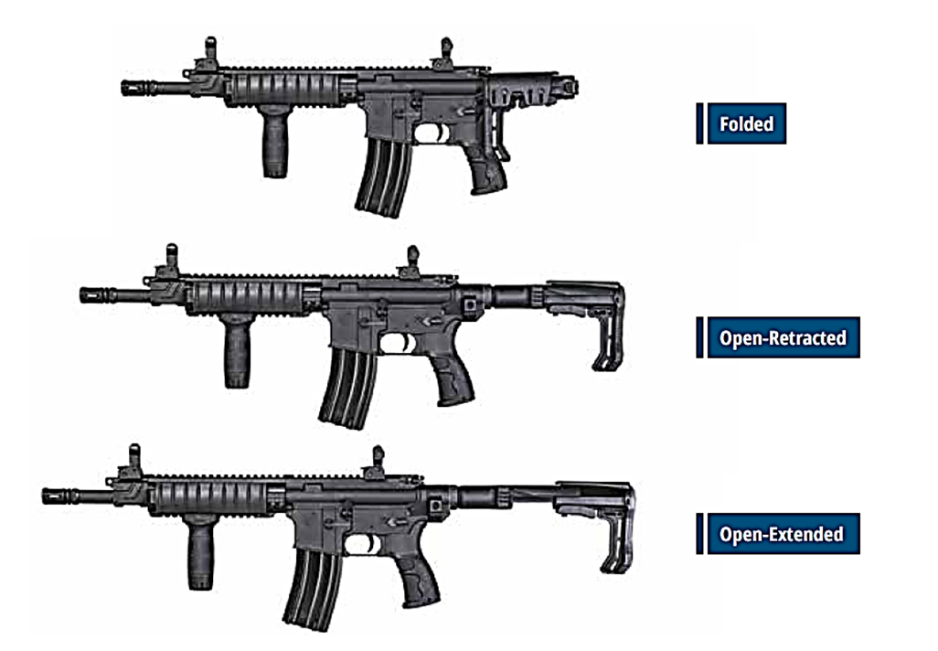 FOLDING RETRACTABLE BUTTSTOCK -5.6MM x 45MM
